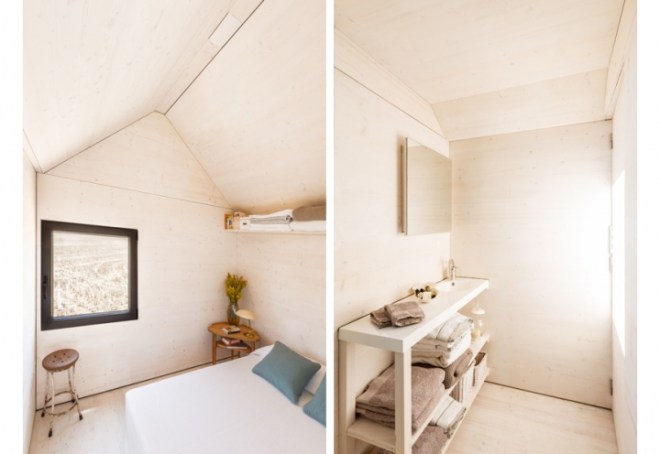 Vista del baño y del dormitorio.