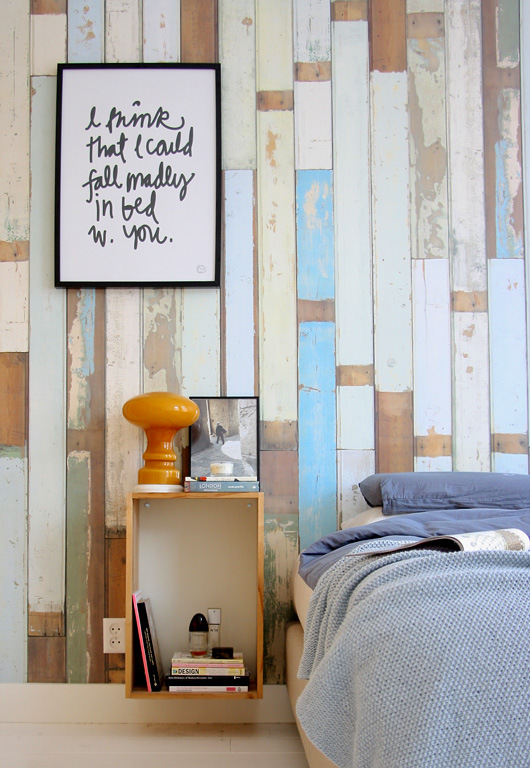 Detalle de las cajas a modo de mesita de noche. Estas piezas las suelo incluir en mis diseños, me encanta el resultado!