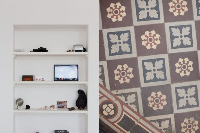 Suelo de baldosa hidráulica.