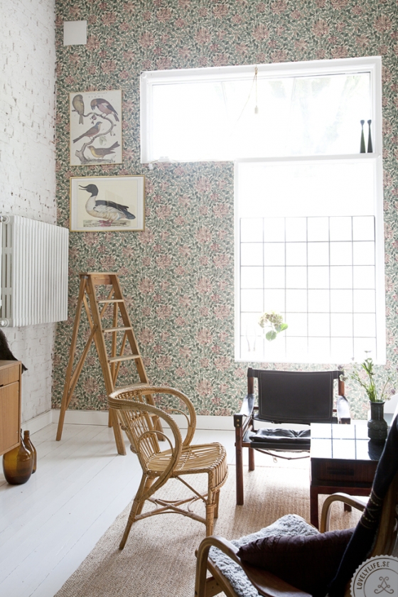 Estampado en el papel pintado.