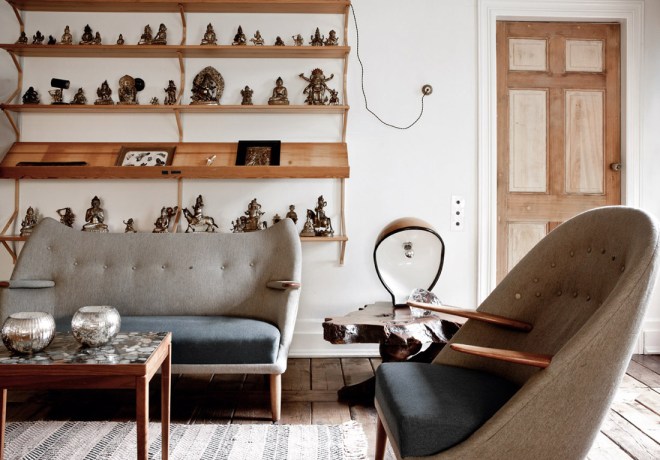 Salón de inspiración años 50, equilibrado, precioso.